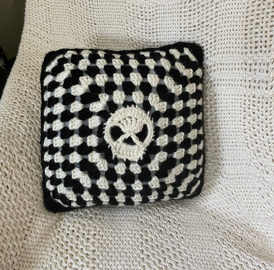 skull throw pillow