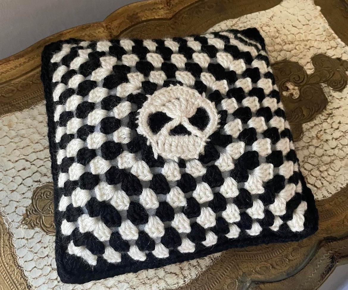skull throw pillow